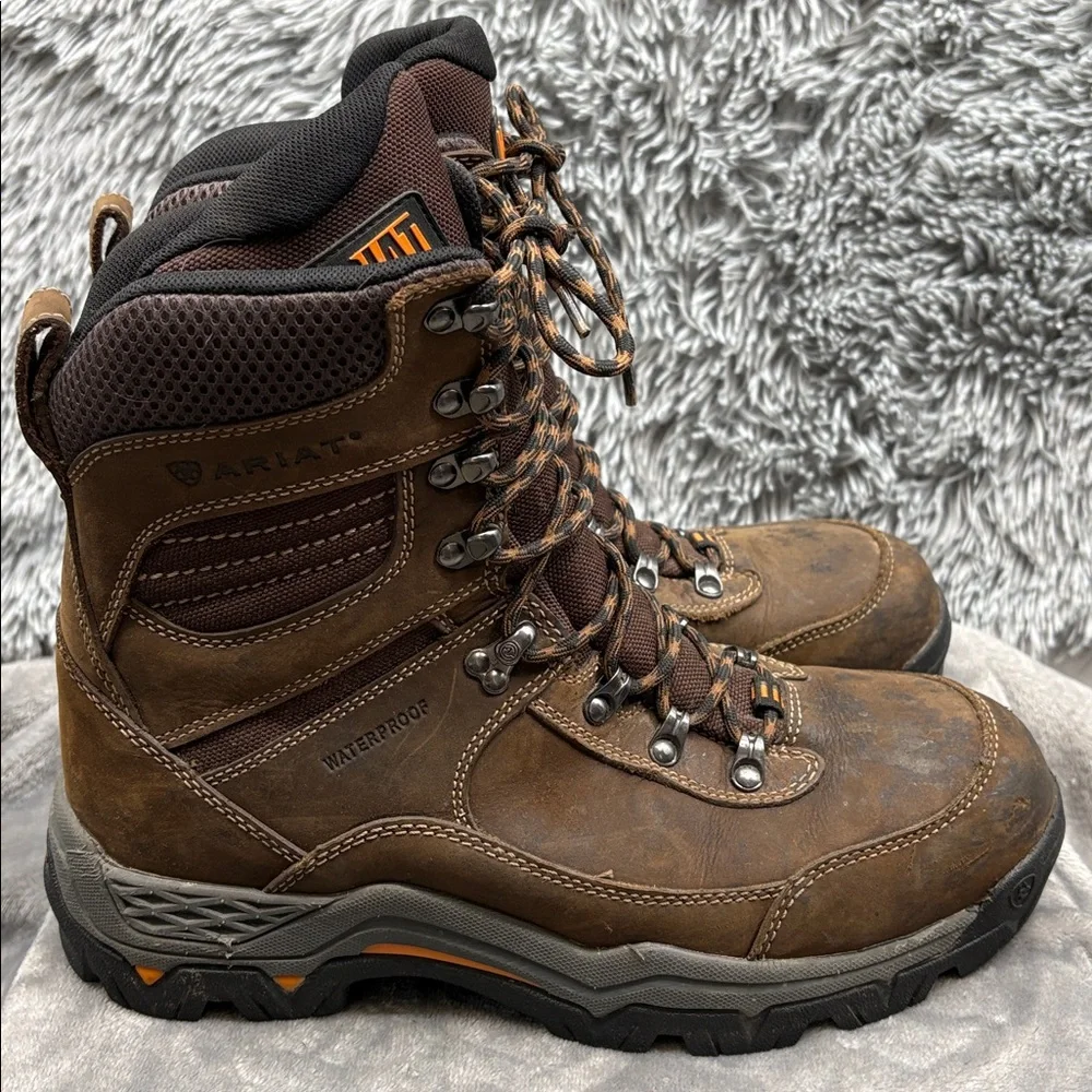 Ariat Boots Mens 9.5 Workhog Waterproof Trek 8 inch H2O Comp Toe Boot Brown